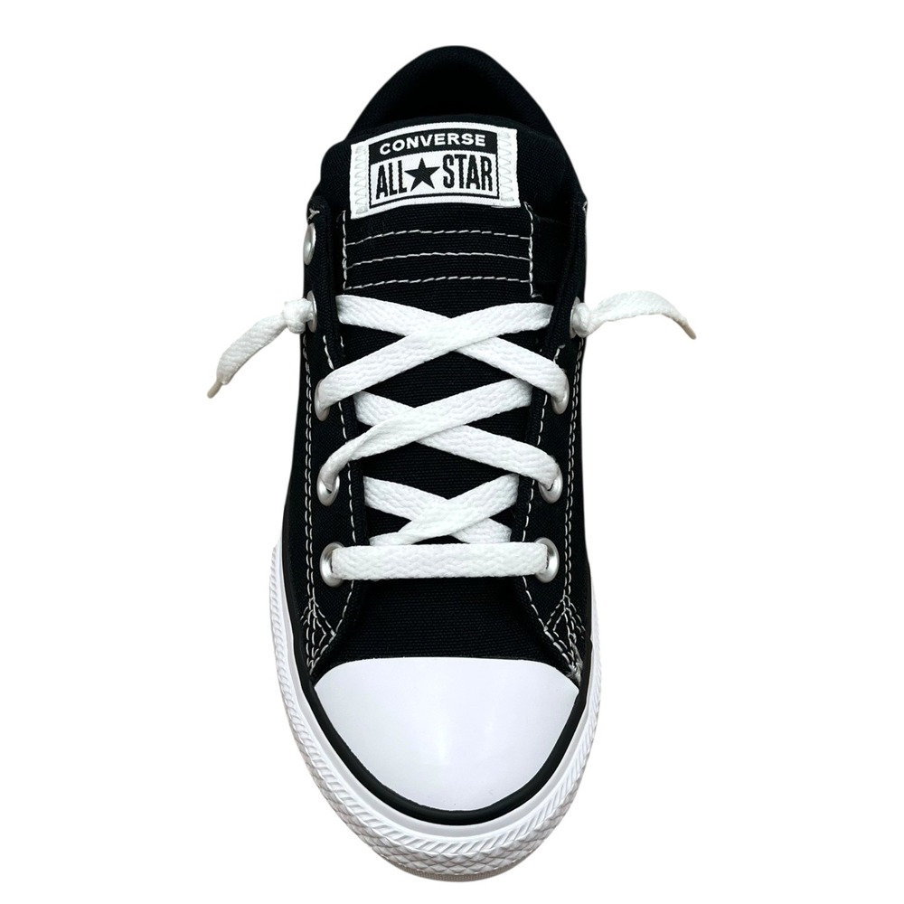 Converse Chuck Taylor Street Youth Boys Girls Low Top Sneaker Size 7 Black White - Picture 5 of 12
